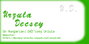 urzula decsey business card